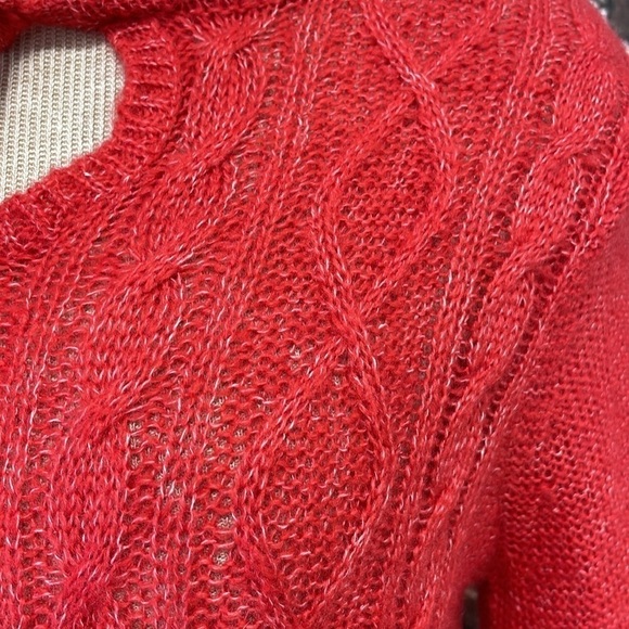 Prana Sweater Women's S Small Red Cable Knit Pullover Long Sleeve Tassles - Picture 9 of 14